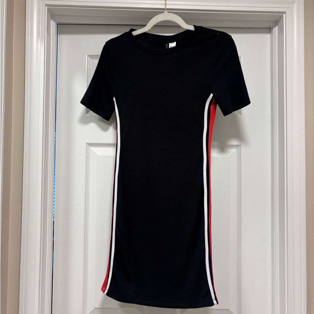 H&M Black and Red Bodycon Mini Dress